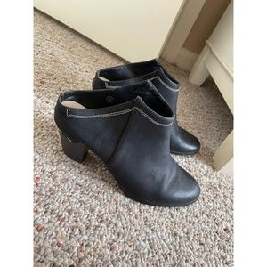Black open back booties